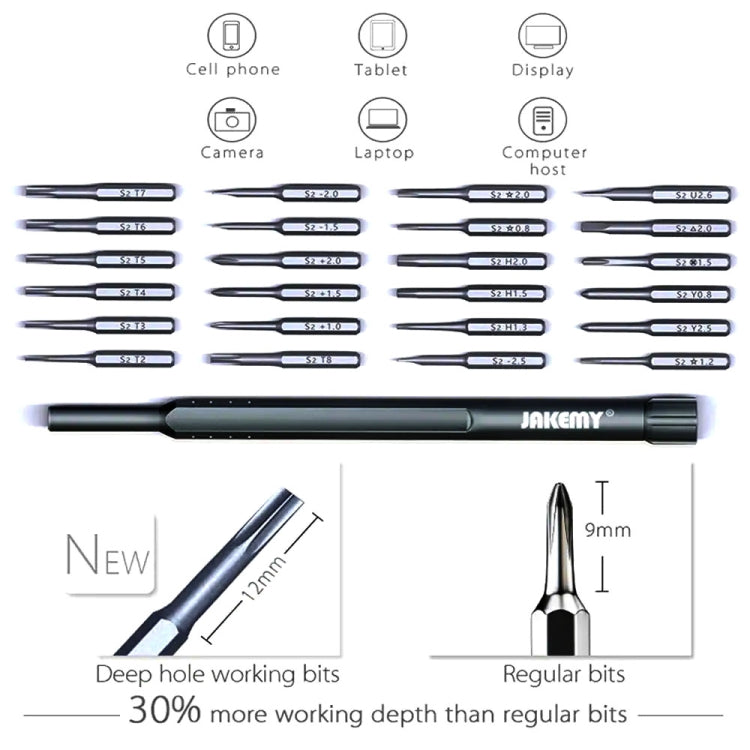 JAKEMY JM-8168 24 in 1 Precision Magnetic Screwdriver Kit with Deep Hole Screw Bits My Store