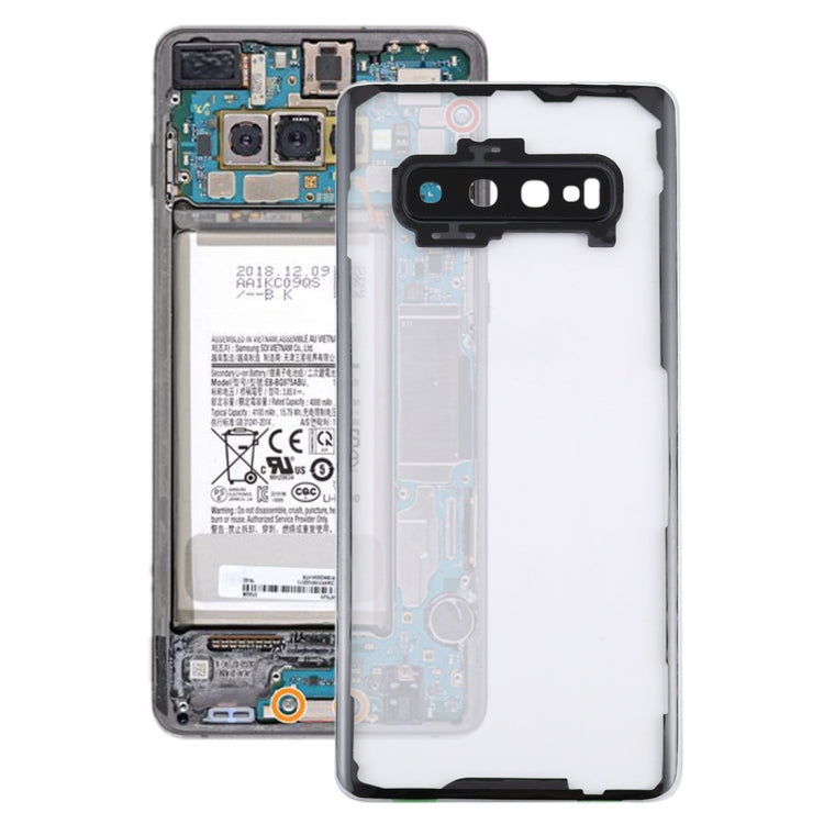 For Samsung Galaxy S10+ SM-G9750 G975F Transparent Battery Back Cover with Camera Lens Cover My Store