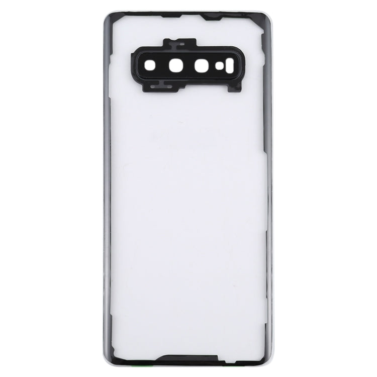 For Samsung Galaxy S10+ SM-G9750 G975F Transparent Battery Back Cover with Camera Lens Cover