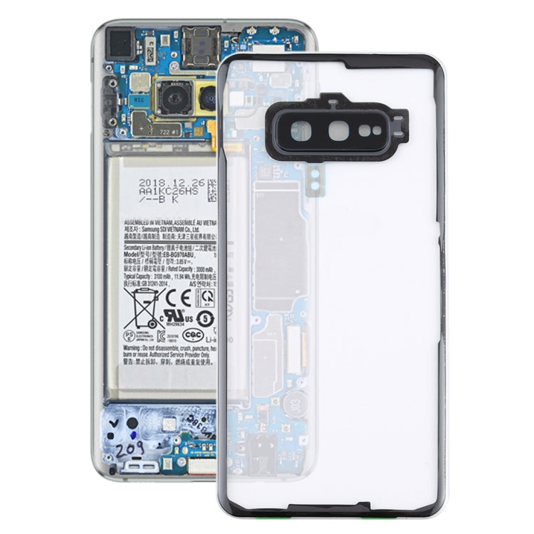 For Samsung Galaxy S10e / G970F/DS G970U G970W SM-G9700 Transparent Battery Back Cover with Camera Lens Cover