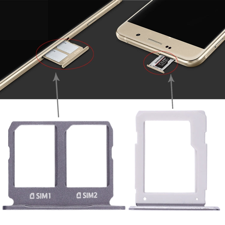 For Galaxy A9100 / A9 (2016) 2 SIM Card Tray + Micro SD Card Tray