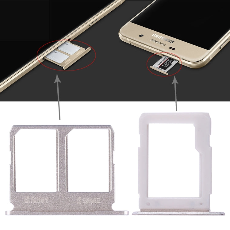 For Galaxy A9100 / A9 (2016) 2 SIM Card Tray + Micro SD Card Tray My Store