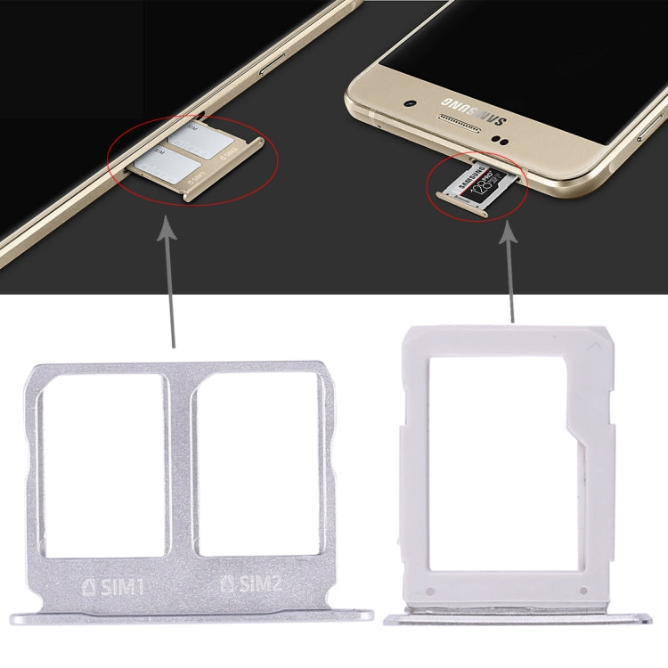 For Galaxy A9100 / A9 (2016) 2 SIM Card Tray + Micro SD Card Tray My Store