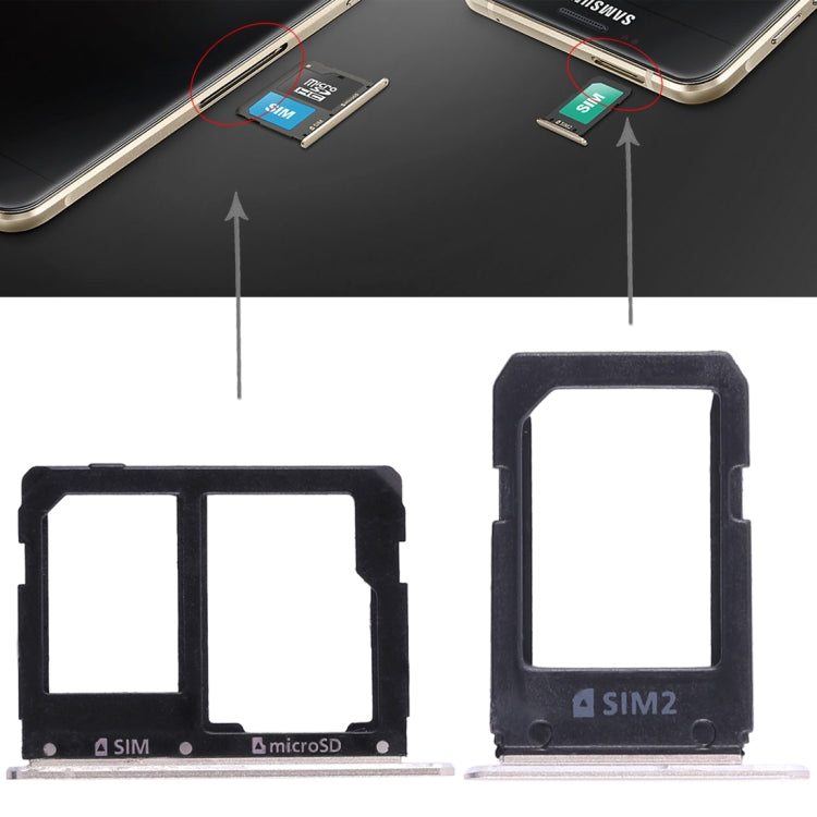 For Galaxy A5108 / A7108 2 SIM Card Tray + Micro SD Card Tray