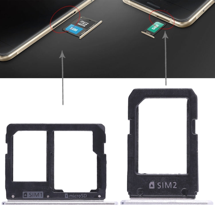 For Galaxy A5108 / A7108 2 SIM Card Tray + Micro SD Card Tray