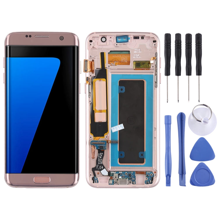 Original Super AMOLED Material LCD Screen and Digitizer Full Assembly(with Frame / Charging Port Flex Cable / Power Button Flex Cable / Volume Button Flex Cable) for Galaxy S7 Edge / G935F / G935FD