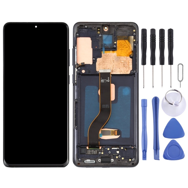 Original Dynamic AMOLED Material LCD Screen and Digitizer Full Assembly With Frame for Galaxy S20+ 4G