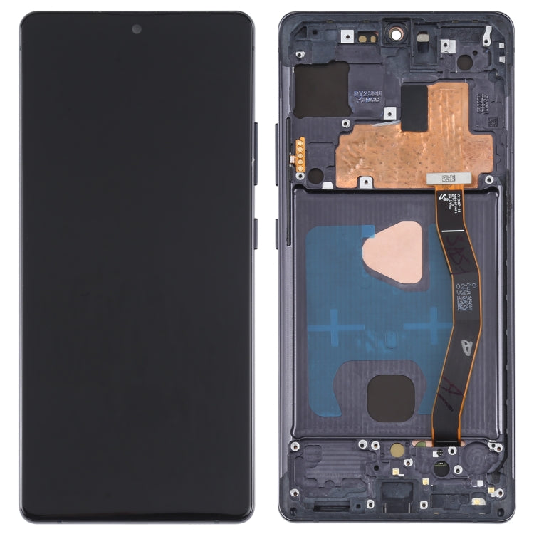 Original Super AMOLED Material LCD Screen and Digitizer Full Assembly with Frame for Galaxy S10 Lite