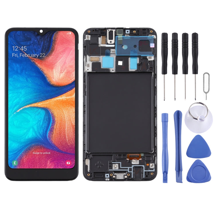 TFT Material LCD Screen and Digitizer Full Assembly With Frame for Samsung Galaxy A20 / SM-A205F(EU Version) My Store