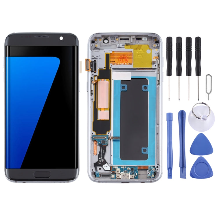 OLED Material LCD Screen and Digitizer Full Assembly With Frame for Samsung Galaxy S7 Edge / SM-G935F