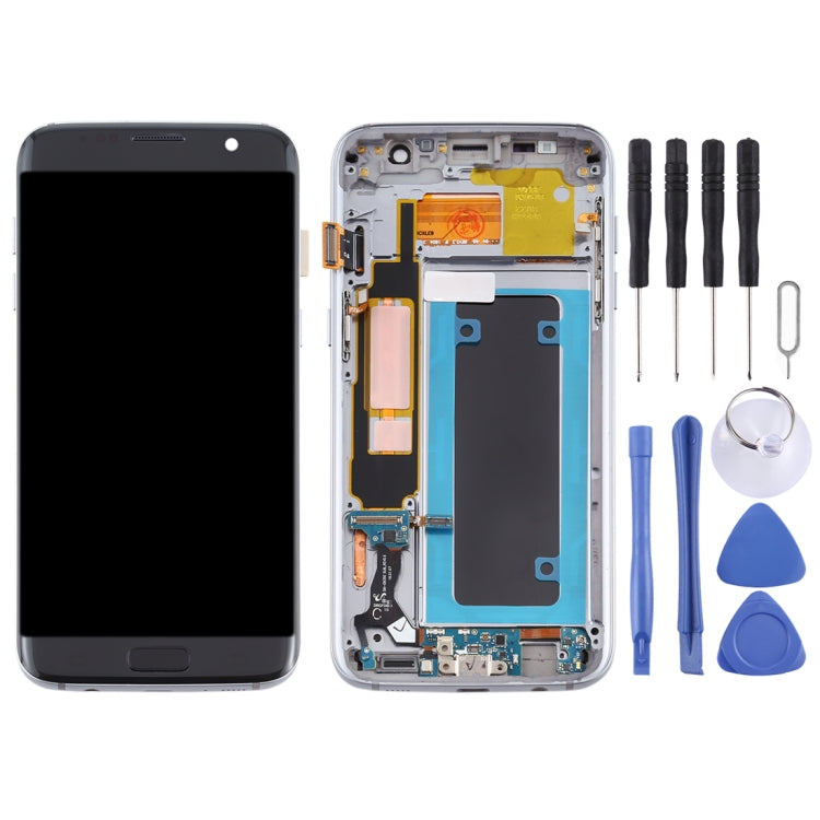 OLED Material LCD Screen and Digitizer Full Assembly With Frame for Samsung Galaxy S7 Edge / SM-G935F