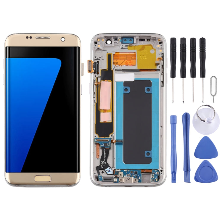 OLED Material LCD Screen and Digitizer Full Assembly With Frame for Samsung Galaxy S7 Edge / SM-G935F