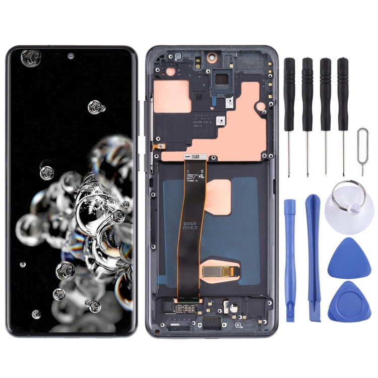 Original LCD Screen and Digitizer Full Assembly with Frame for Samsung Galaxy S20 Ultra 4G/S20 Ultra 5G