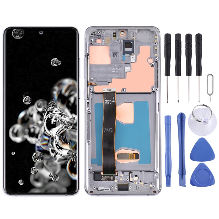 Original LCD Screen and Digitizer Full Assembly with Frame for Samsung Galaxy S20 Ultra 4G/S20 Ultra 5G