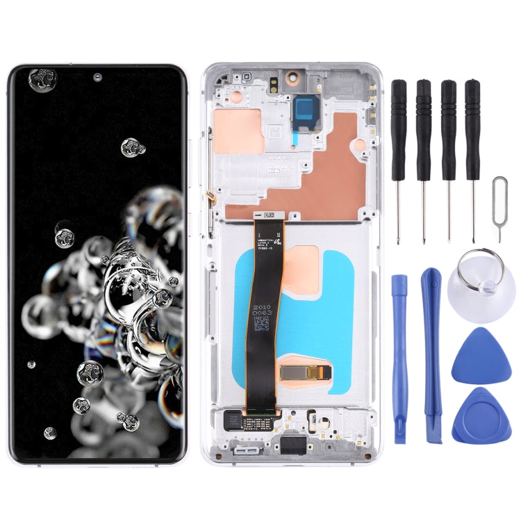 Original LCD Screen and Digitizer Full Assembly with Frame for Samsung Galaxy S20 Ultra 4G/S20 Ultra 5G