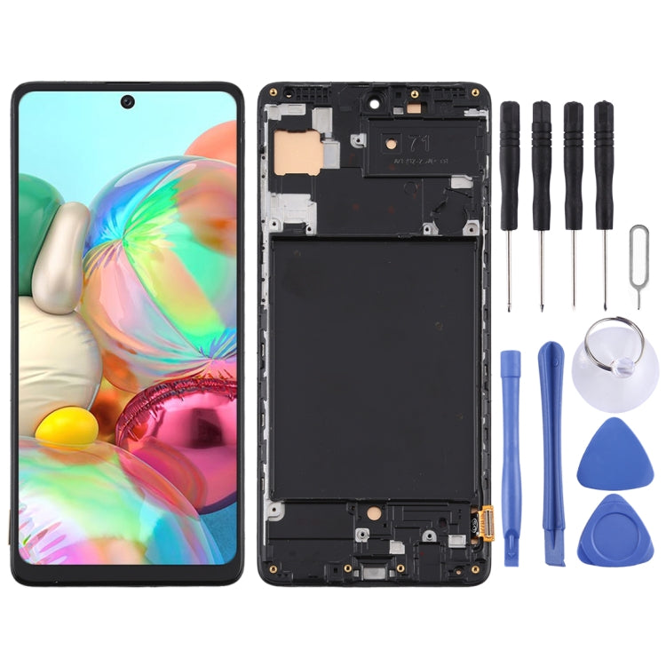 TFT Material LCD Screen and Digitizer Full Assembly With Frame (Not Supporting Fingerprint Identification) for Samsung Galaxy A71 / SM-A715