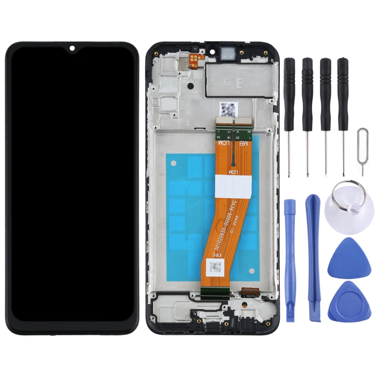 Original LCD Screen and Digitizer Full Assembly with Frame for Samsung Galaxy A02s SM-A025F(GE Version)