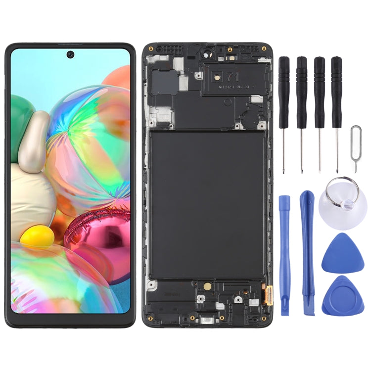 OLED Material LCD Screen and Digitizer Full Assembly with Frame for Samsung Galaxy A71 SM-A715(6.39 inch) My Store