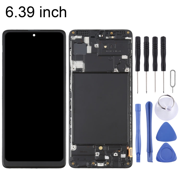 OLED Material LCD Screen and Digitizer Full Assembly with Frame for Samsung Galaxy A71 SM-A715(6.39 inch) My Store