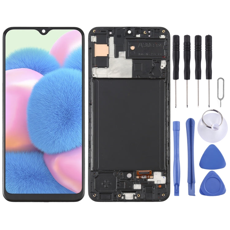 6.36 inch OLED Material LCD Screen and Digitizer Full Assembly with Frame for Samsung Galaxy A30S SM-A307