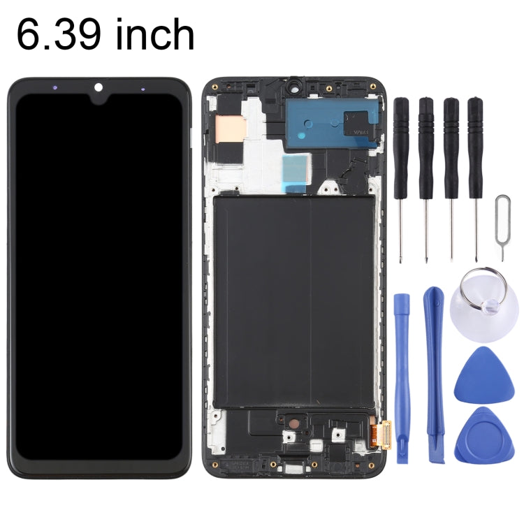 OLED Material LCD Screen and Digitizer Full Assembly with Frame for Samsung Galaxy A70 SM-A705 (6.39 inch)