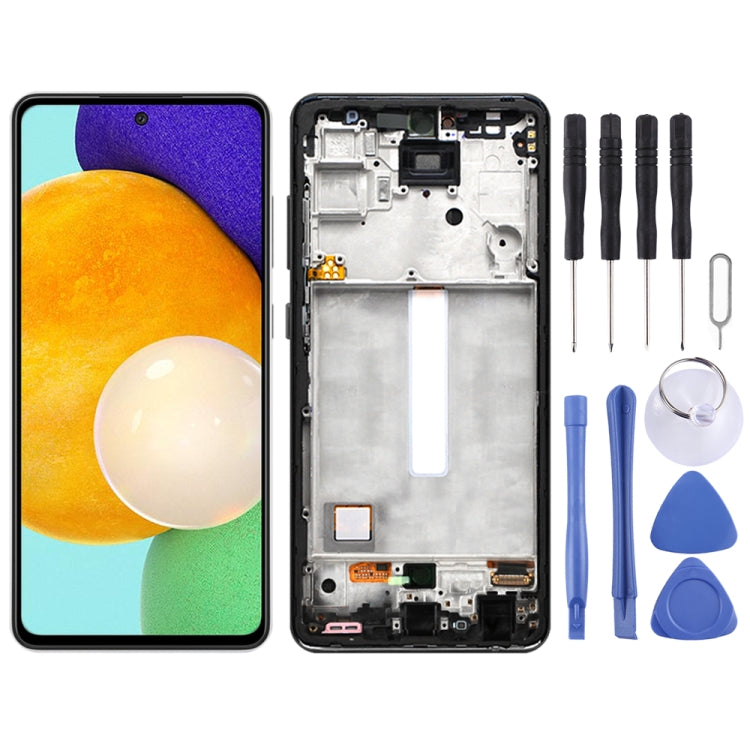 Original LCD Screen and Digitizer Full Assembly With Frame for Samsung Galaxy A52 SM-A526(5G Version)