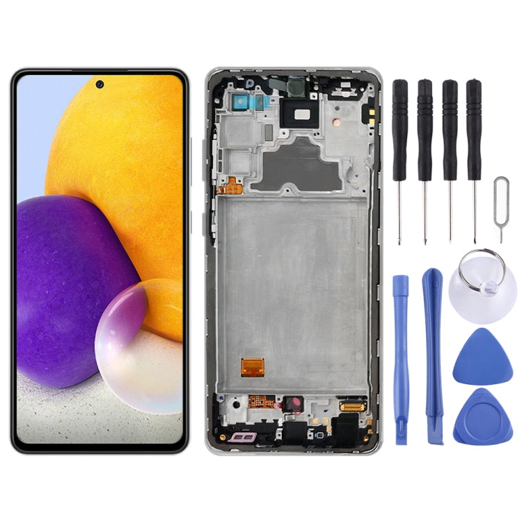 Original LCD Screen and Digitizer Full Assembly With Frame for Samsung Galaxy A72 SM-A725(4G Version)