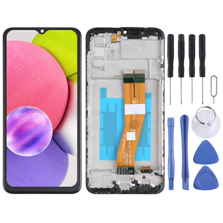 Original LCD Screen and Digitizer Full Assembly with Frame for Samsung Galaxy A03s SM-A037 My Store