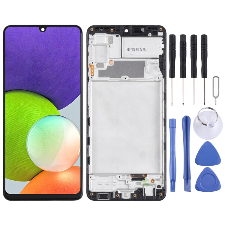 incell Material LCD Screen and Digitizer Full Assembly with Frame for Samsung Galaxy A22 4G