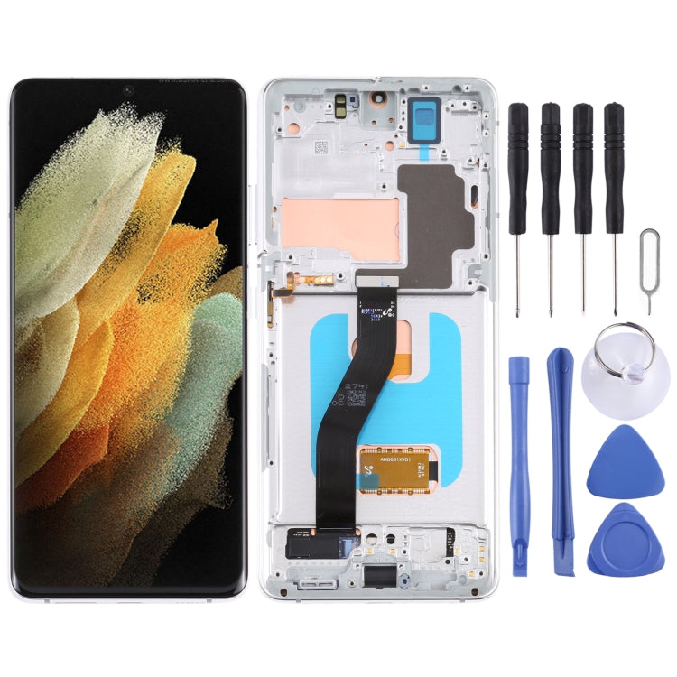 Original LCD Screen and Digitizer Full Assembly with Frame For Samsung Galaxy S21 Ultra 5G SM-G998B