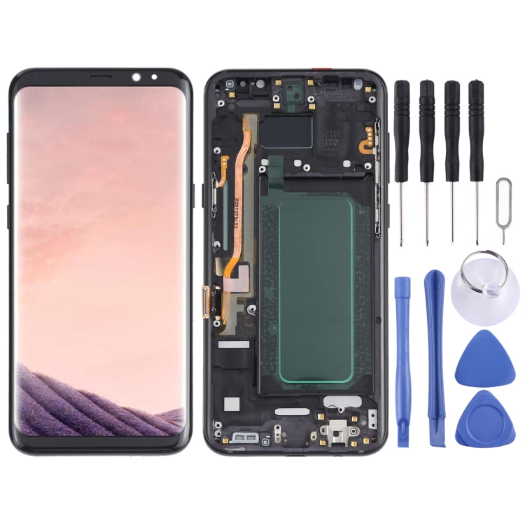 OLED Material LCD Screen and Digitizer Full Assembly with Frame for Samsung Galaxy S8+ SM-G955