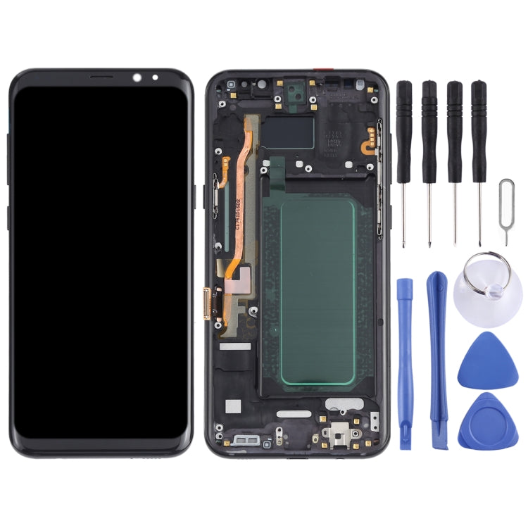 OLED Material LCD Screen and Digitizer Full Assembly with Frame for Samsung Galaxy S8+ SM-G955