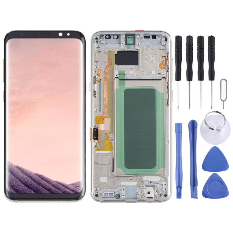 OLED Material LCD Screen and Digitizer Full Assembly with Frame for Samsung Galaxy S8+ SM-G955