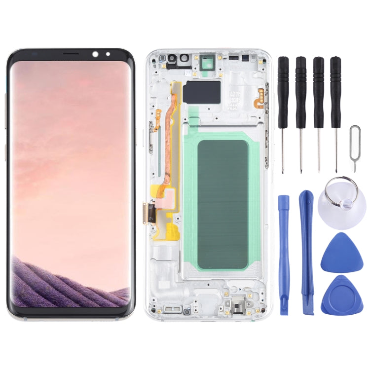 OLED Material LCD Screen and Digitizer Full Assembly with Frame for Samsung Galaxy S8+ SM-G955