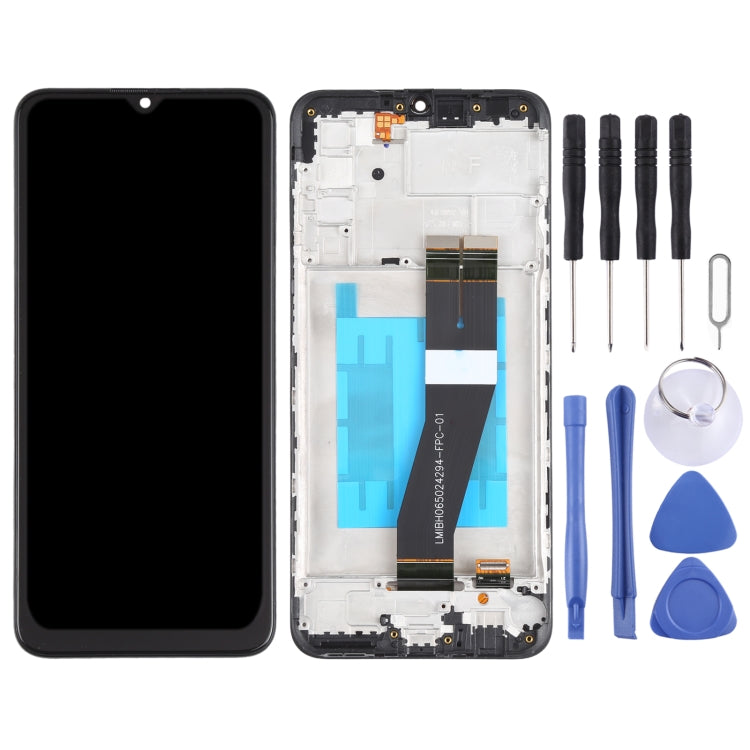 LCD Screen and Digitizer Full Assembly with Frame for Samsung Galaxy M02s (US)