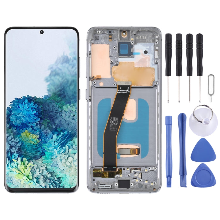 OLED LCD Screen For Samsung Galaxy S20 SM-G980 Digitizer Full Assembly with Frame