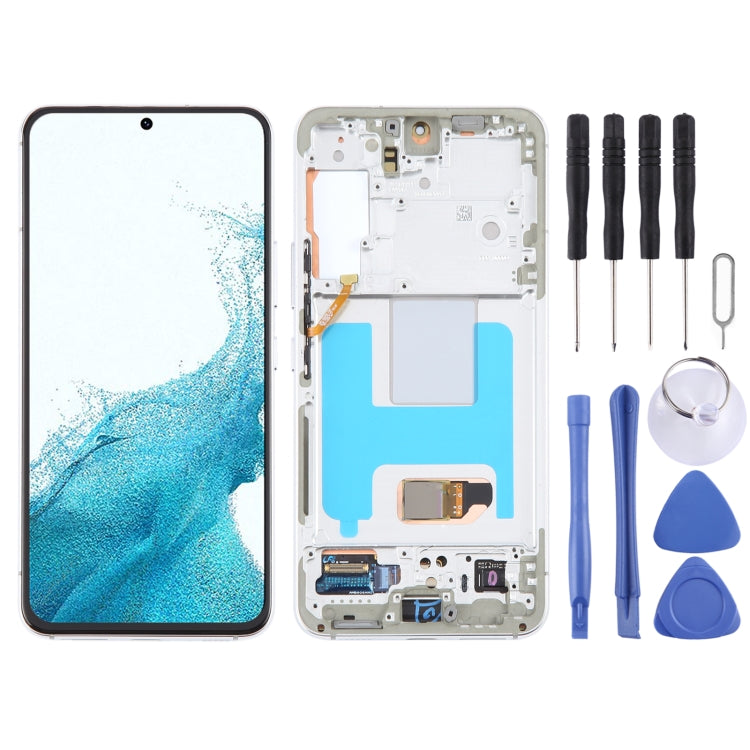 For Samsung Galaxy S22 5G SM-S901B Original LCD Screen Digitizer Full Assembly with Frame