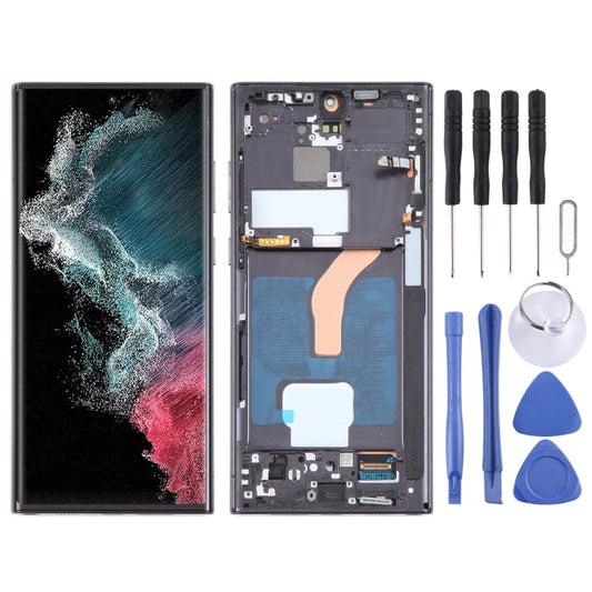 For Samsung Galaxy S22 Ultra 5G SM-S908B Original LCD Screen Digitizer Full Assembly with Frame