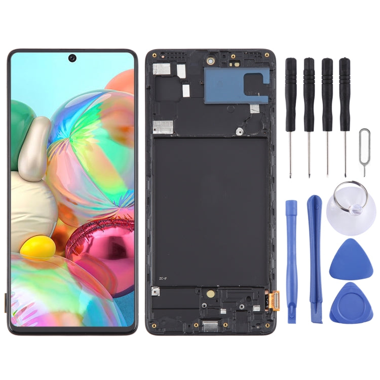 For Samsung Galaxy A71 4G SM-A715F 6.43 inch OLED LCD Screen Digitizer Full Assembly with Frame