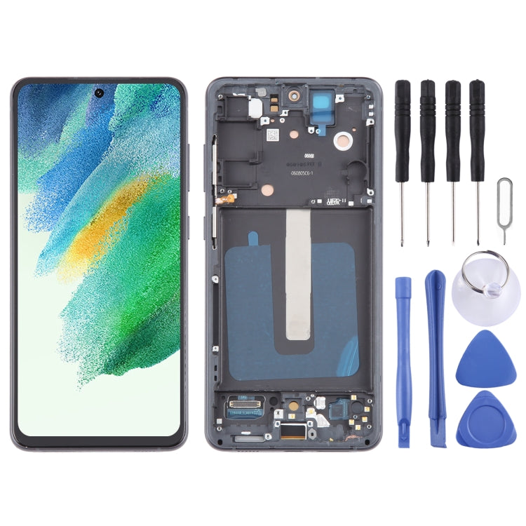 For Samsung Galaxy S21 FE 5G SM-G990B 6.43 inch OLED LCD Screen Digitizer Full Assembly with Frame