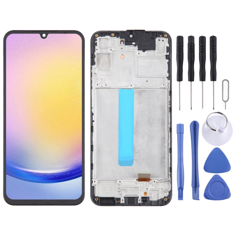 For Samsung Galaxy A25 SM-A256B 6.43 inch OLED LCD Screen Digitizer Full Assembly with Frame