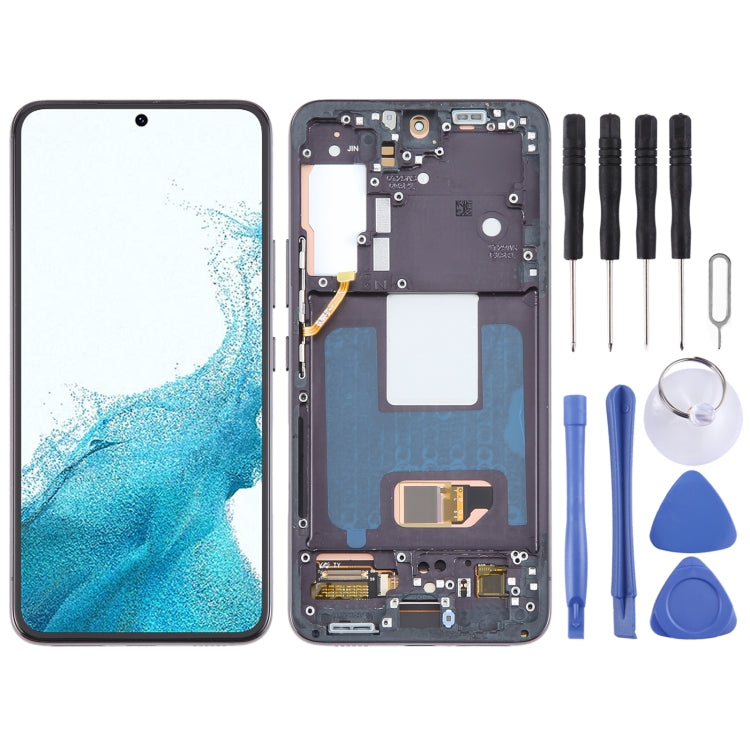 For Samsung Galaxy S22 5G SM-S901B US Version OLED LCD Screen Digitizer Full Assembly with Frame