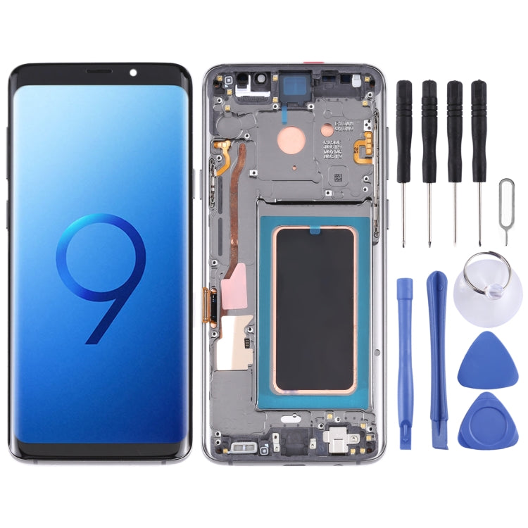 Super AMOLED Material LCD Screen and Digitizer Full Assembly with Frame for Galaxy S9+ / G965F / G965F / DS / G965U / G965W / G9650