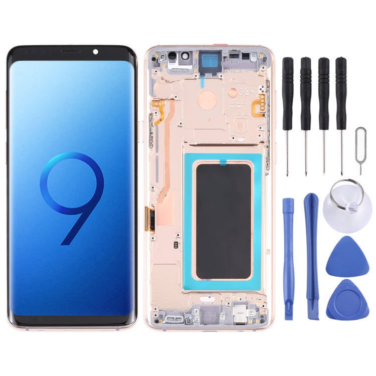 Super AMOLED Material LCD Screen and Digitizer Full Assembly with Frame for Galaxy S9+ / G965F / G965F / DS / G965U / G965W / G9650