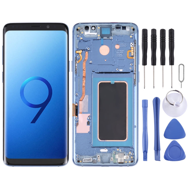 Super AMOLED Material LCD Screen and Digitizer Full Assembly with Frame for Galaxy S9+ / G965F / G965F / DS / G965U / G965W / G9650