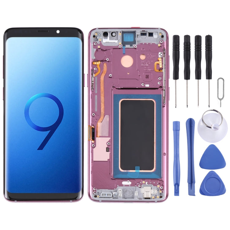 Super AMOLED Material LCD Screen and Digitizer Full Assembly with Frame for Galaxy S9+ / G965F / G965F / DS / G965U / G965W / G9650