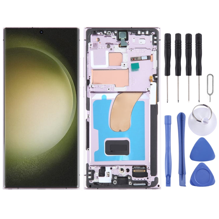 For Samsung Galaxy S23 Ultra SM-S918U EU Edition Original LCD Screen Digitizer Full Assembly with Frame