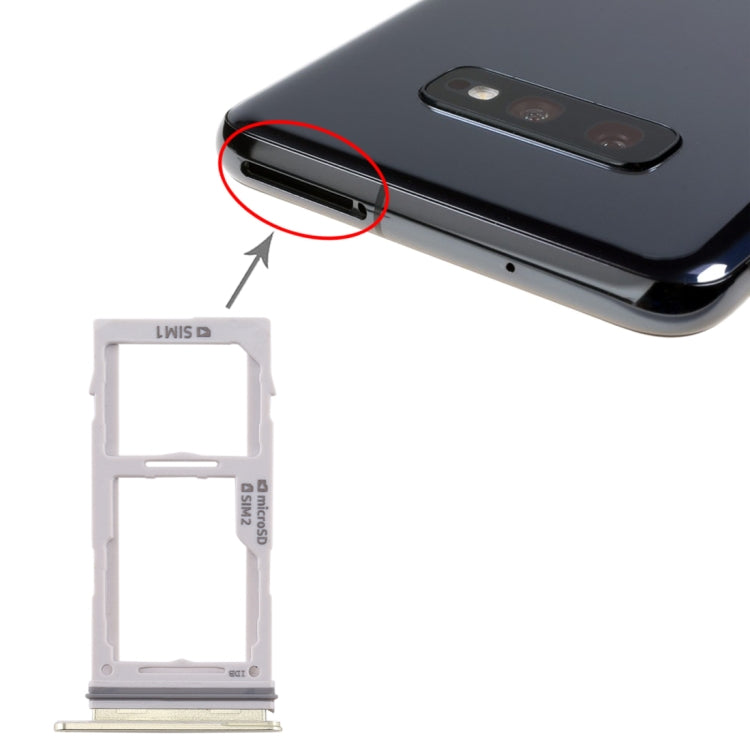 For Galaxy S10+ / S10 / S10e SIM Card Tray + SIM Card Tray / Micro SD Card Tray