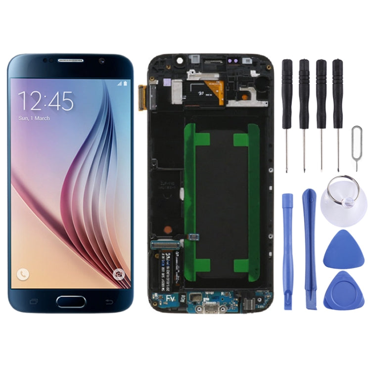 Original LCD Screen and Digitizer Full Assembly with Frame For Samsung Galaxy S6 SM-G920F