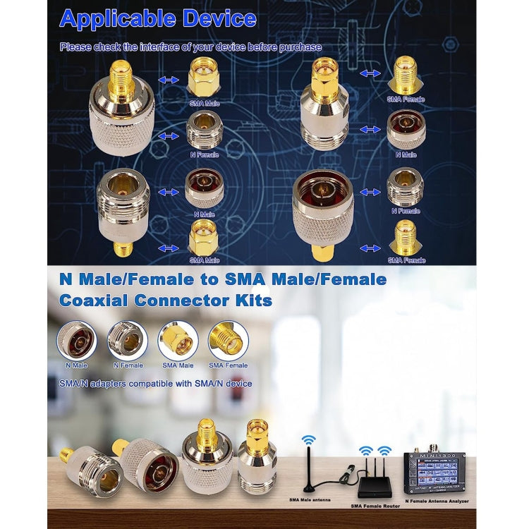 4 in 1 SMA To N RF Coaxial Connector Adapter Reluova